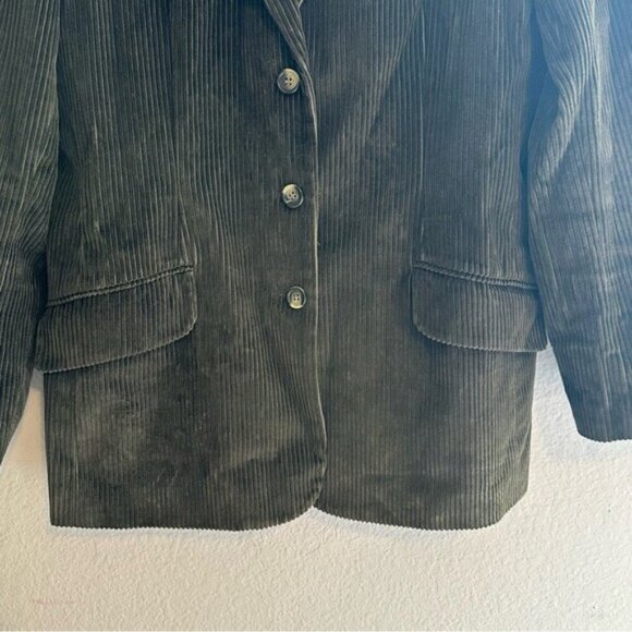 Talbots Blazer Women's Size Medium Olive Green Corduroy Button Up Jacket Cotton - Picture 5 of 11